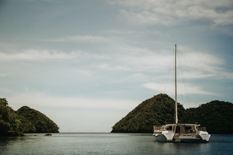 Sailing between lush islands