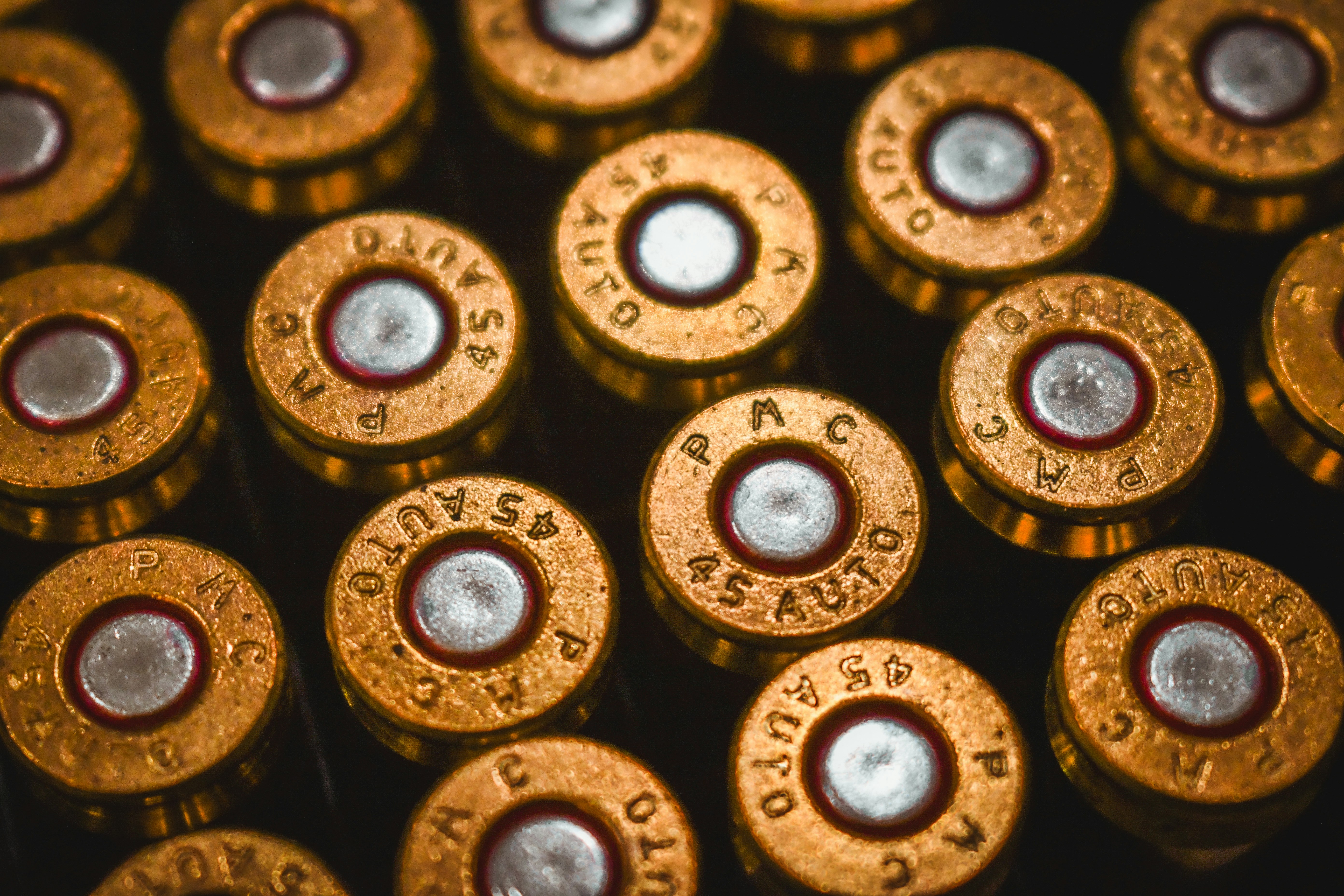 Here's a short caption: bullets are shown in close-up.
