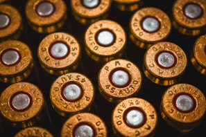 Here's a short caption: bullets are shown in close-up.