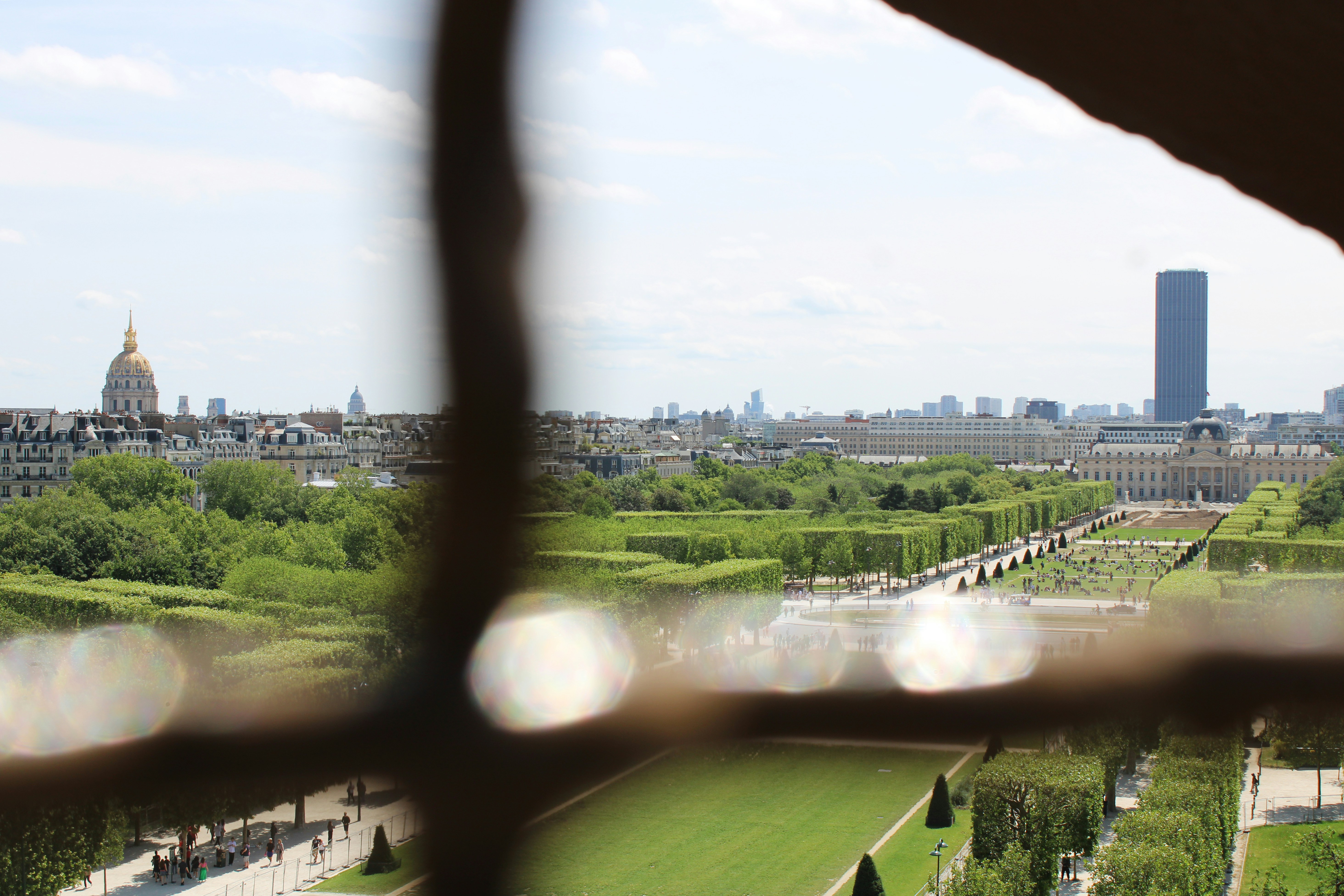 View of parisian buildings and gardens