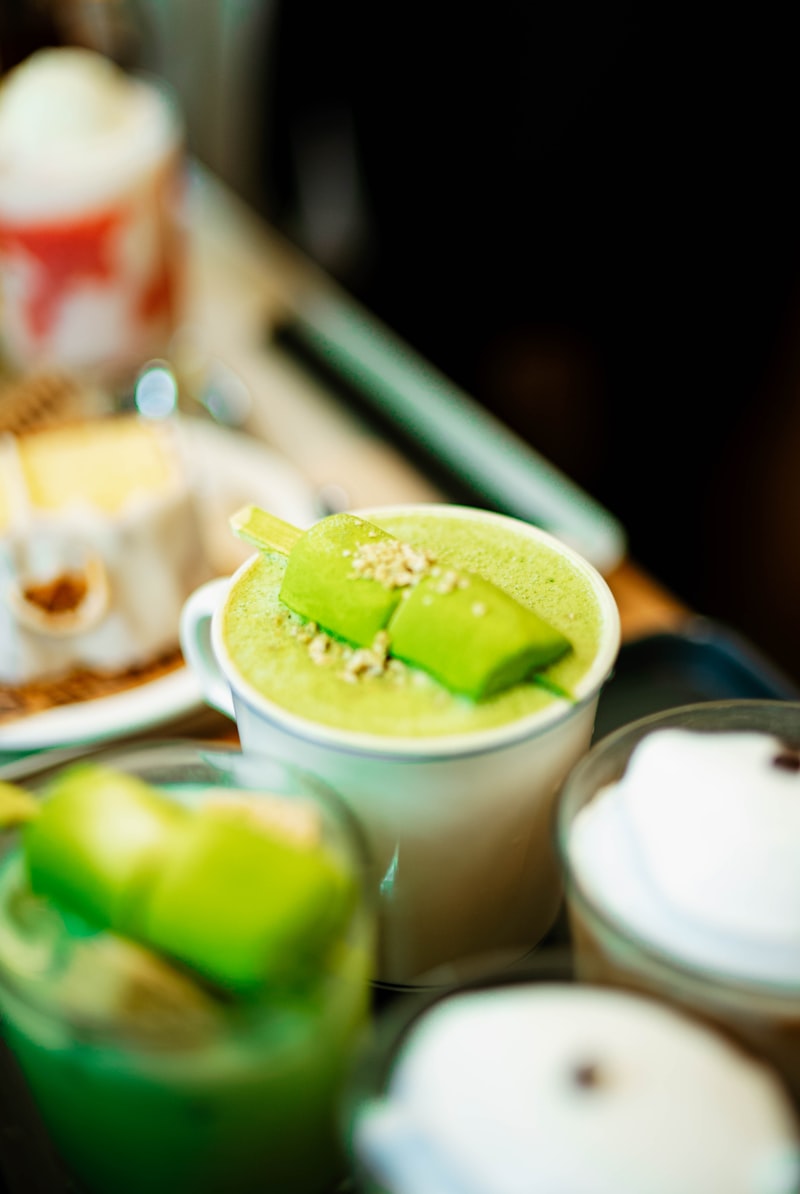 Golden Matcha Ice Cream with gold leaf