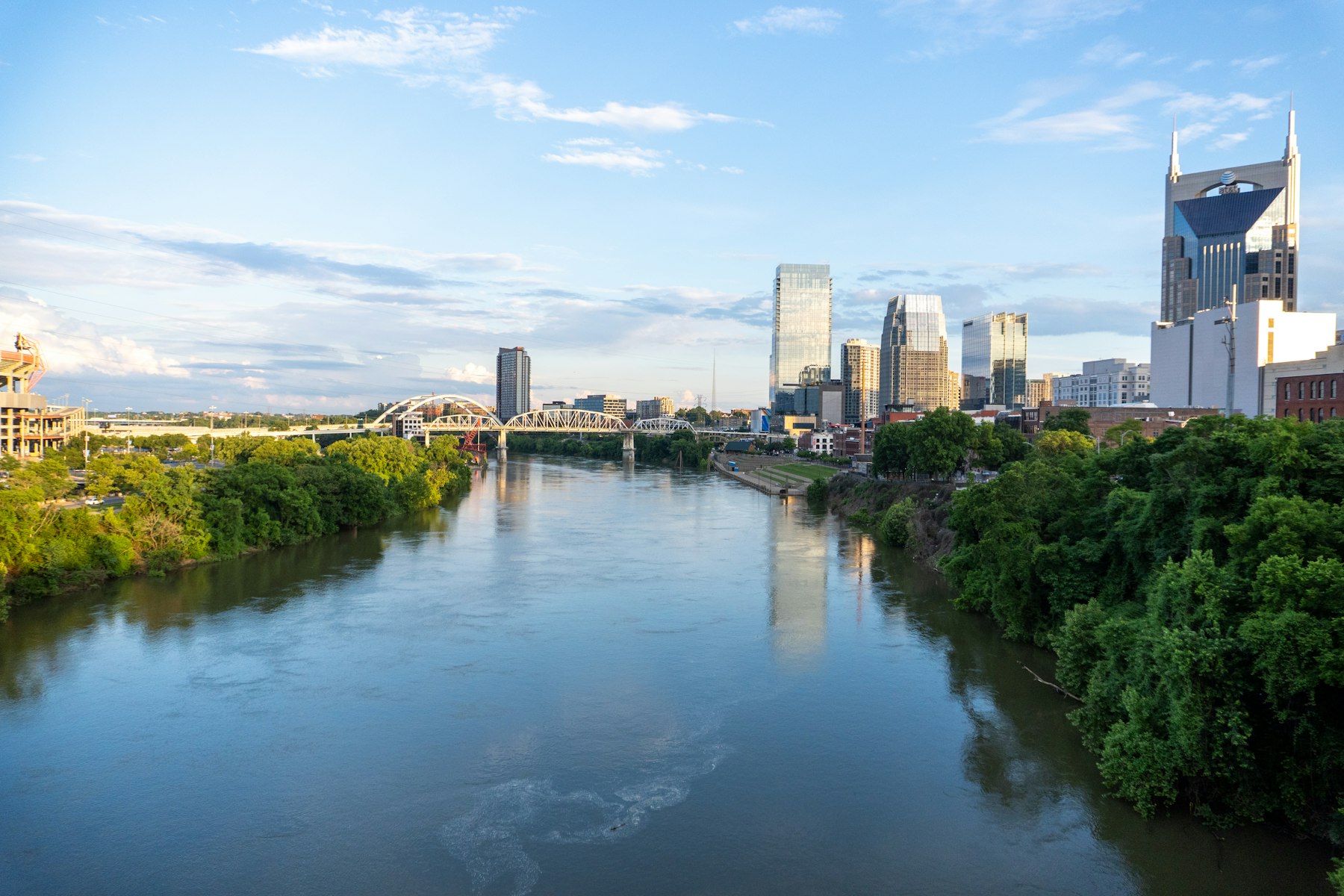 Downtown Nashville skyline along the Cumberland River