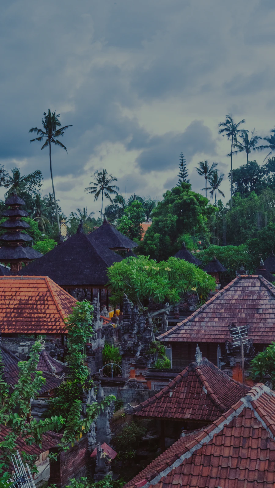 Traditional Bali architecture surrounded by greenery