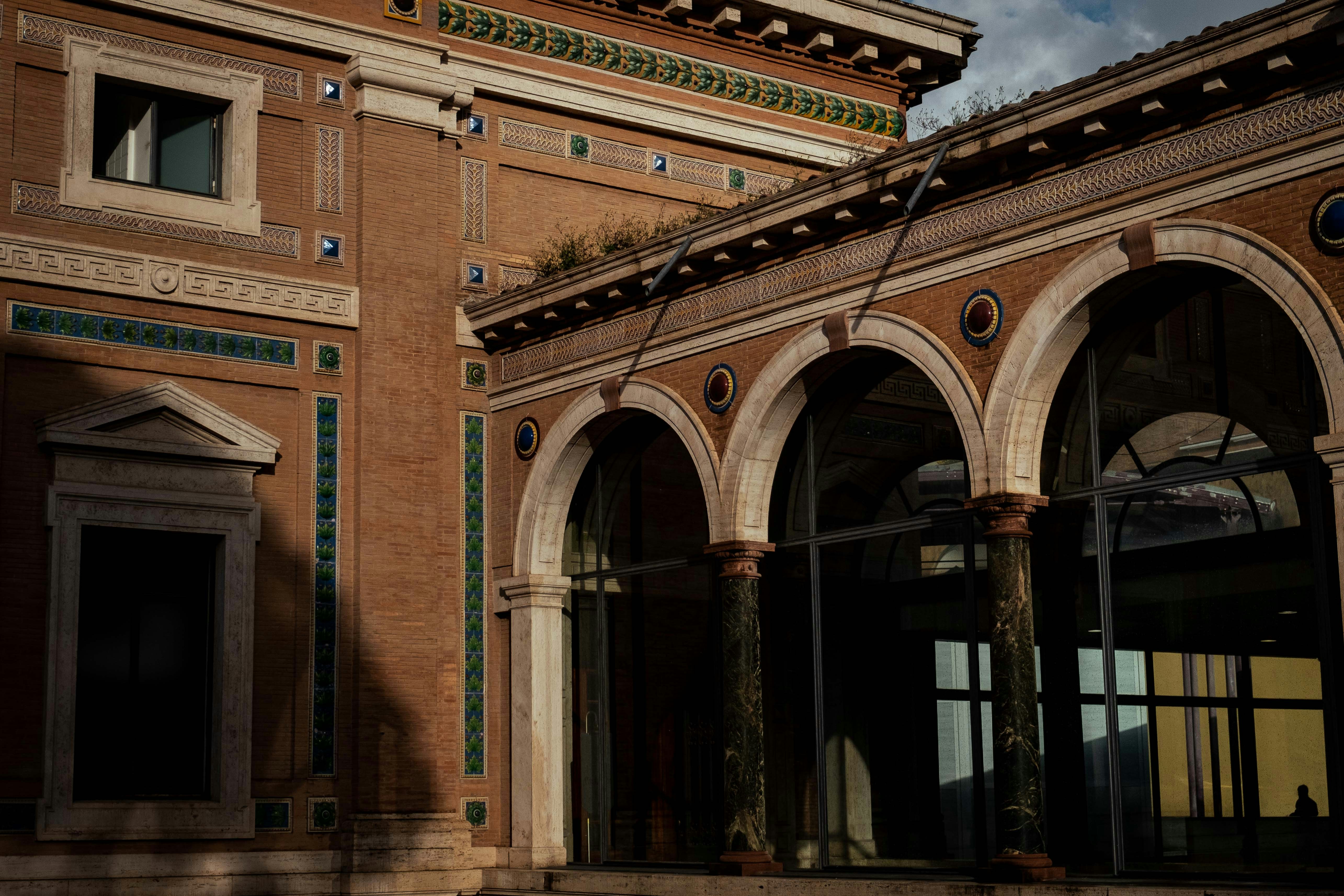 Elegant building with arches and columns in venice.