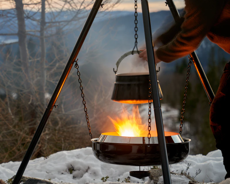 Cooking over the fire