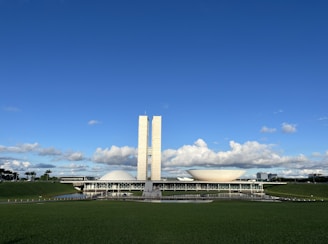 Brazilian congress building on a sunny day.