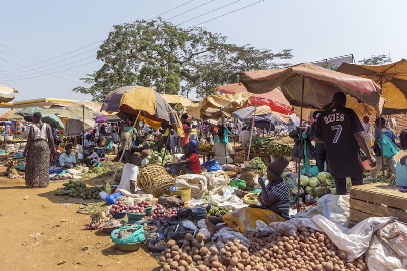 African traders at a community market