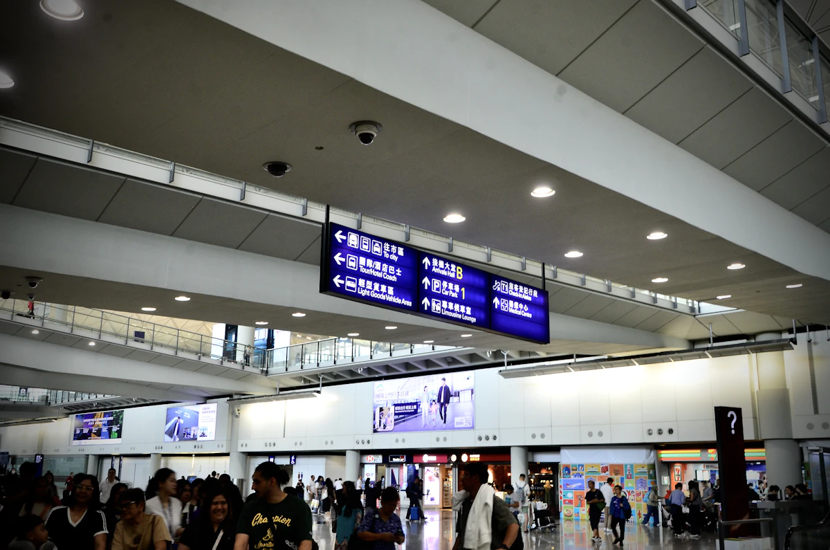 People walking in an airport terminal