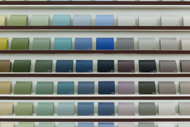 Paint swatches in a variety of colors are displayed.