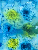 Blue and green abstract watercolor painting.