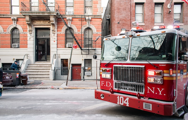 house fire, Japanese residential neighborhood, firefighters, crime scene tape, emergency vehicles