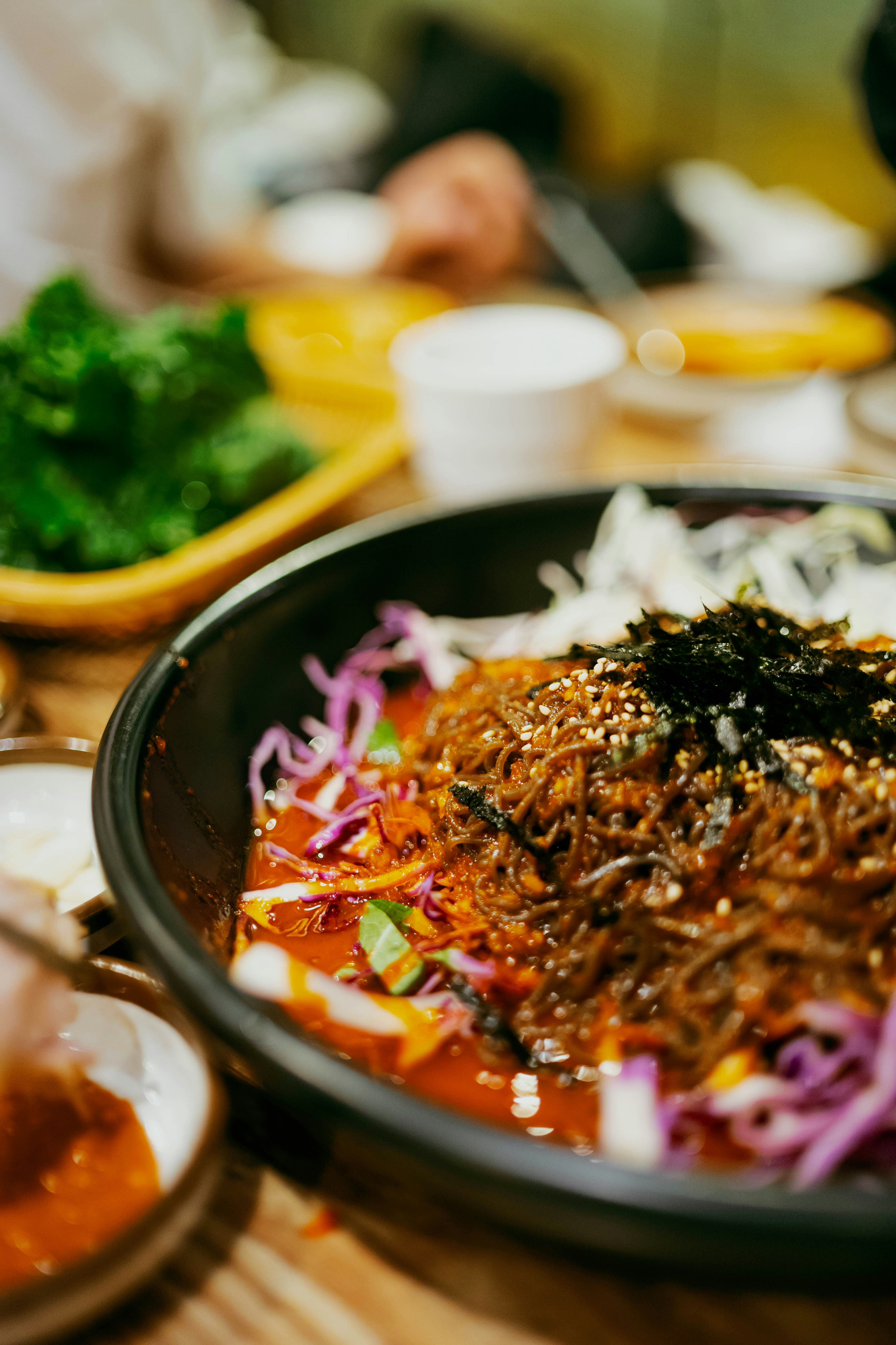 Close-up of a delicious korean dish.