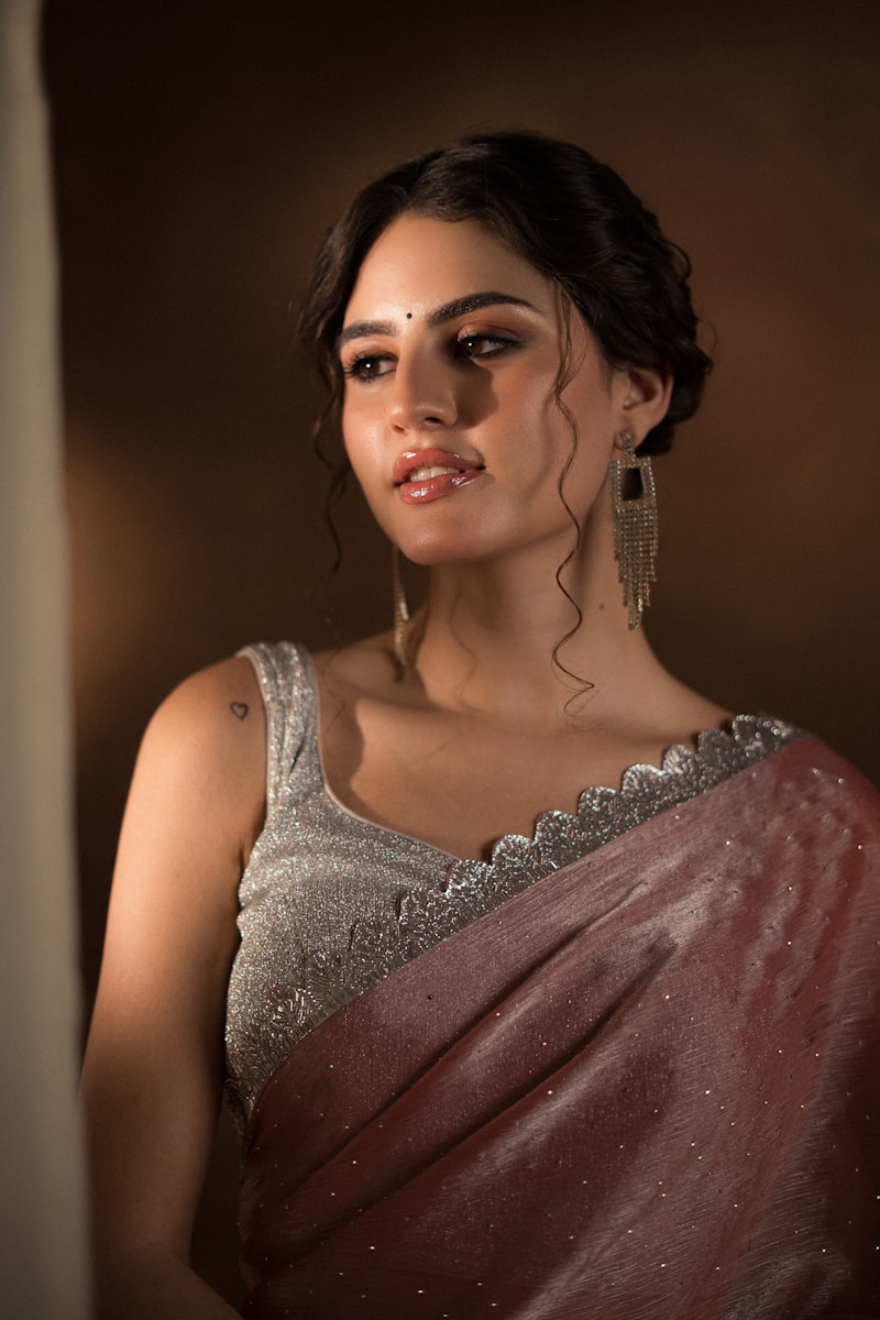 Pastel Peach Saree