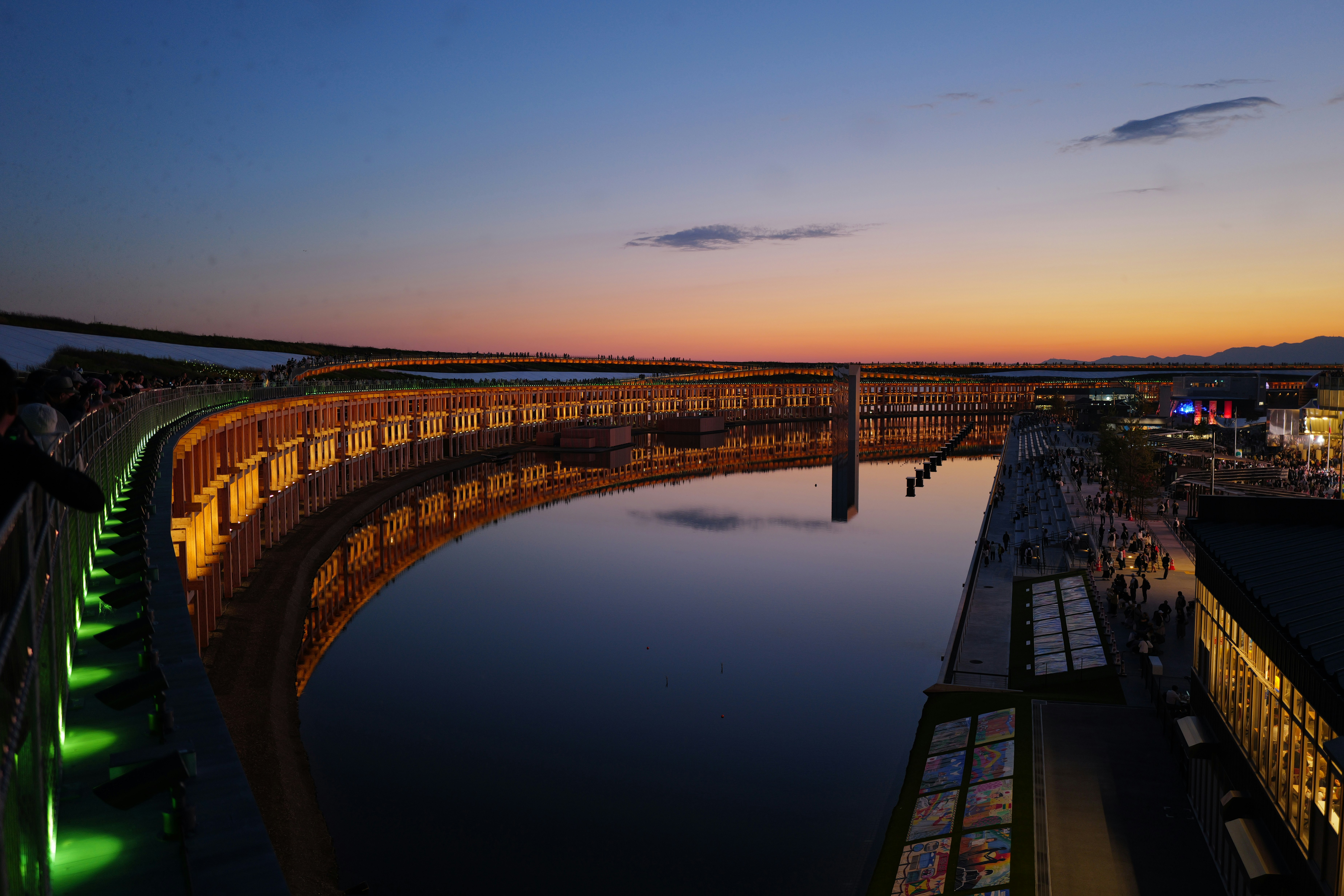 A beautiful dusk view over calm waters.