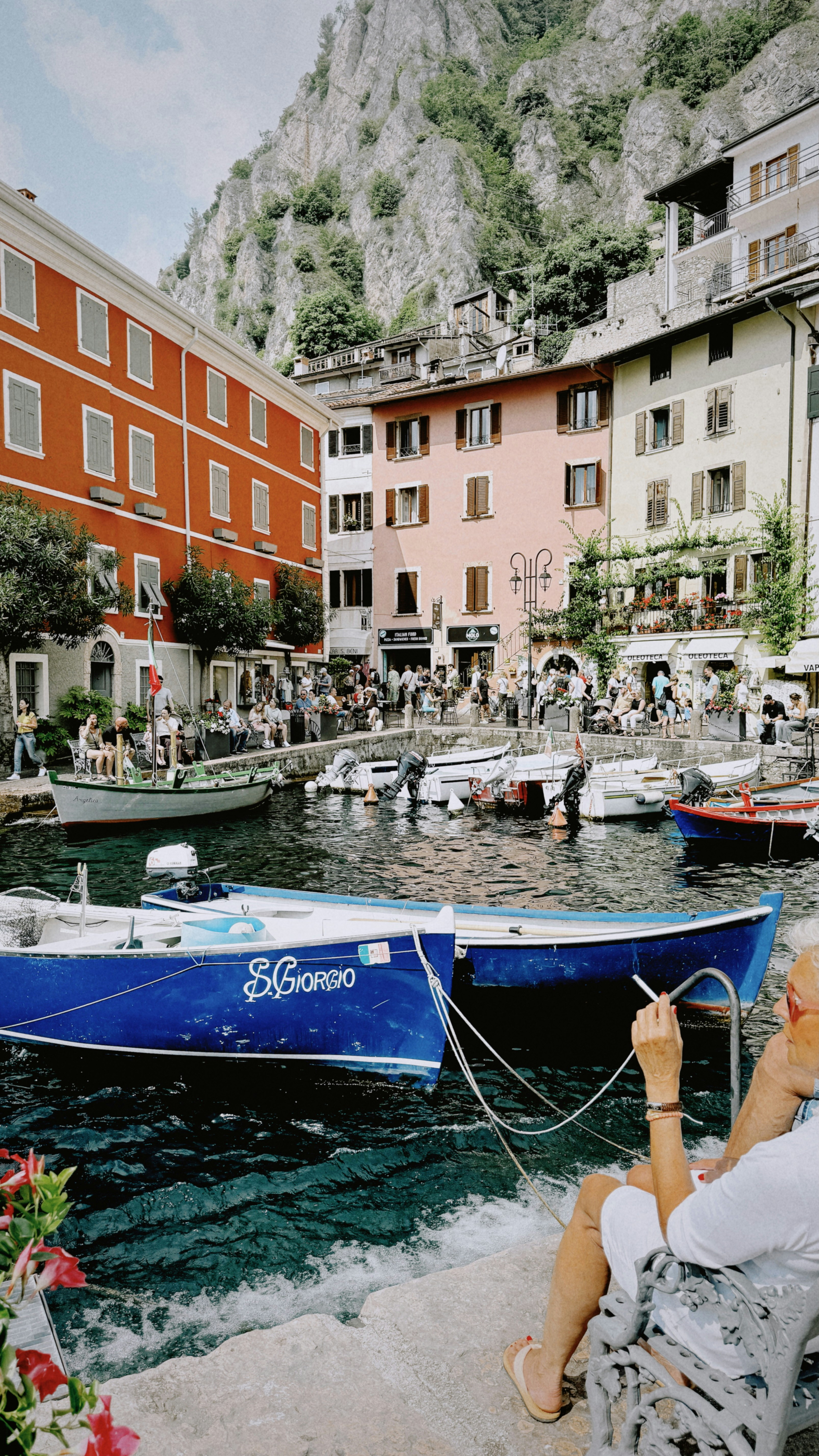 Picturesque harbor with colorful buildings and boats