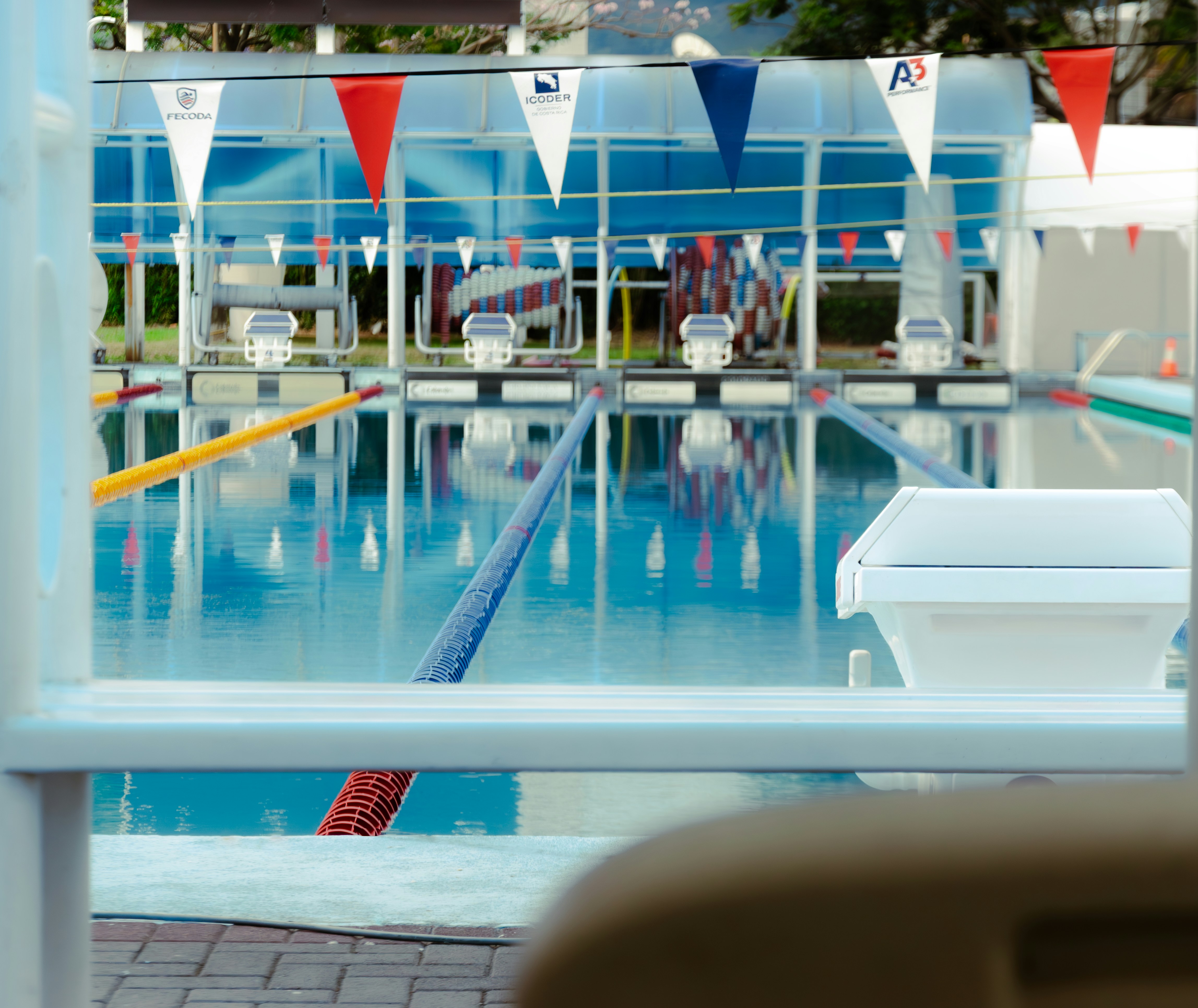 A swimming pool is ready for competition. photo – Free Hotel Image on ...
