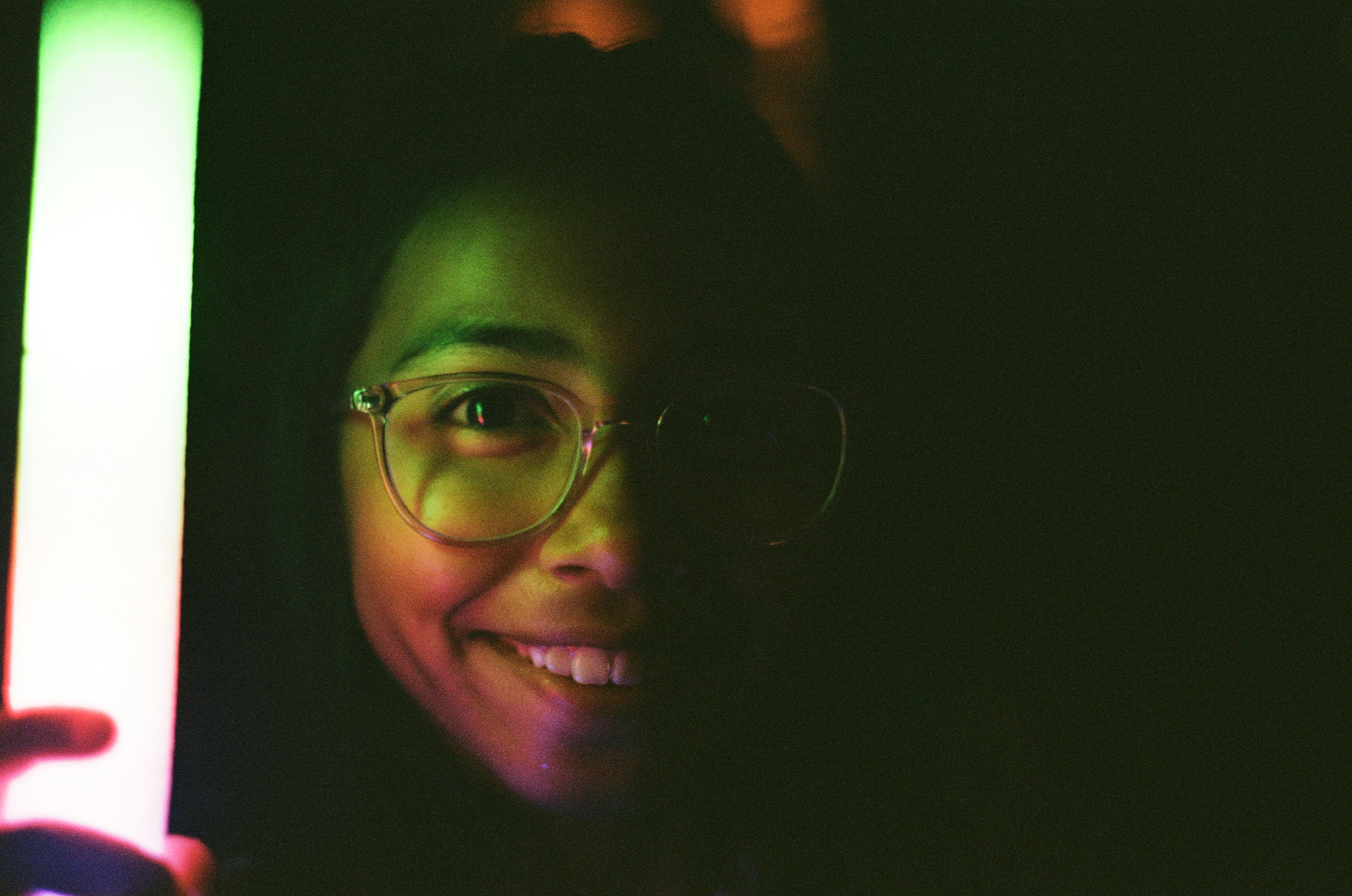 Neon light skincare glow