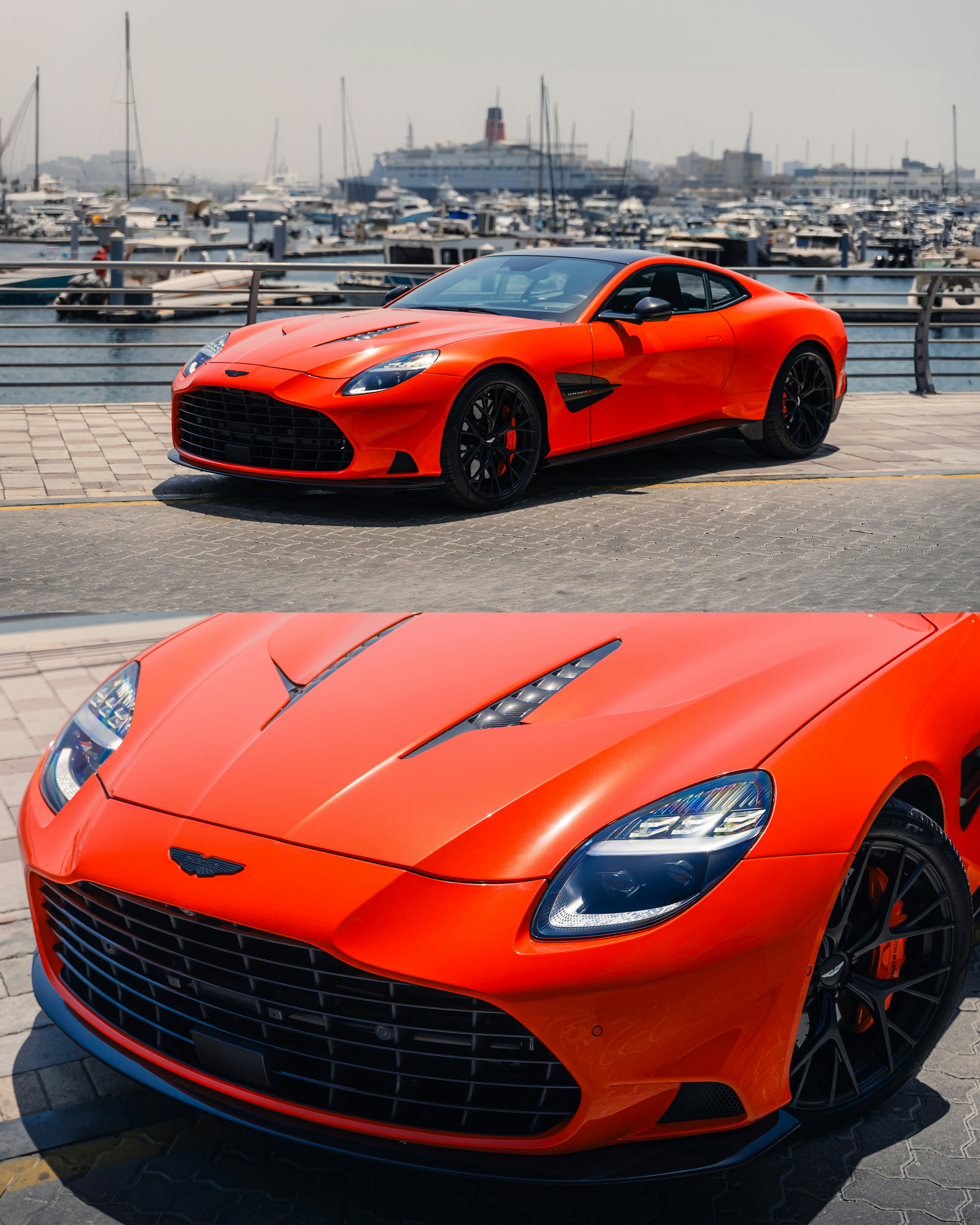 An aston martin sports car is shown.