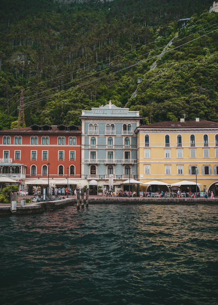 Colorful lakefront town on Lake Garda, Italy