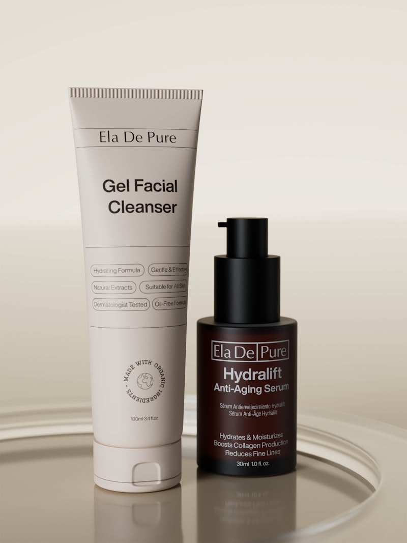 Produits de soin sur fond clair