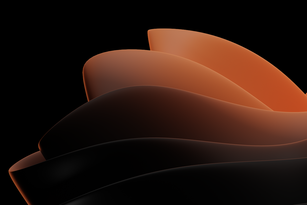 Abstract layered shapes with gradient orange