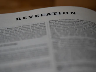 The image shows the book of revelation.