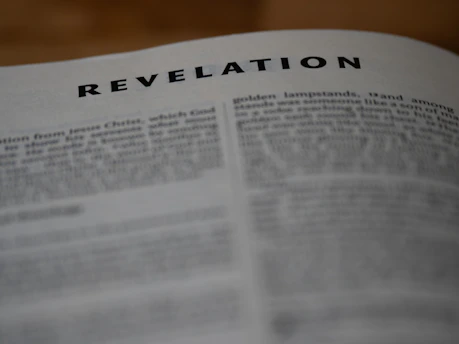 The image shows the book of revelation.