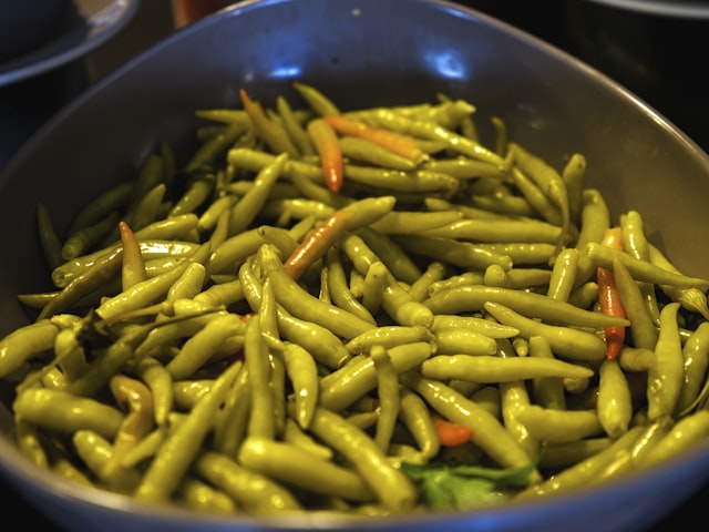 Green Beans and Peppers: