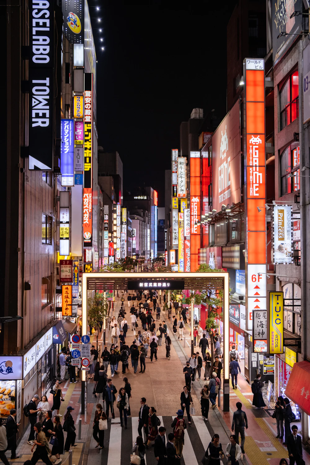 ネオンの灯る夜の繁華街