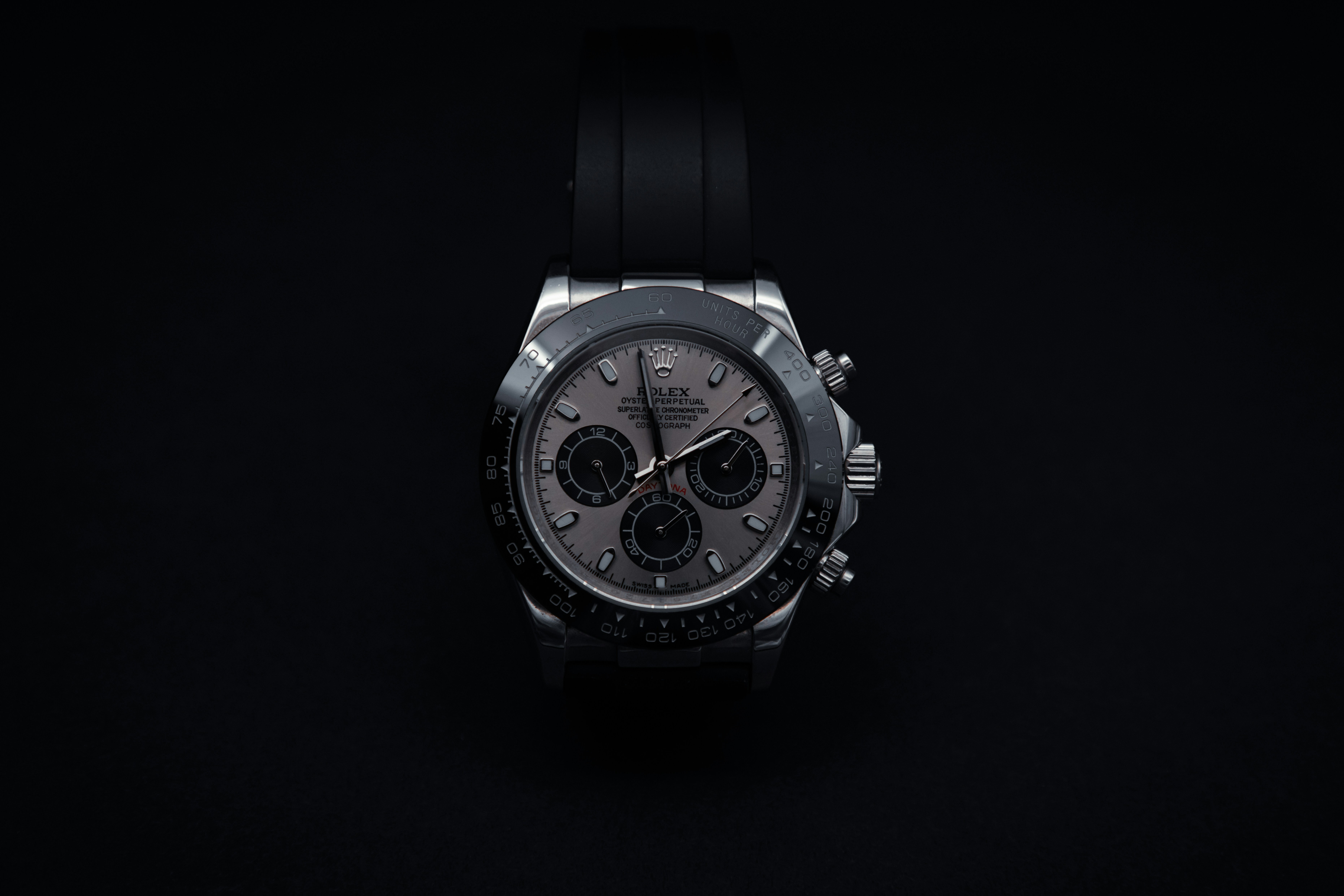 Luxury watch black background