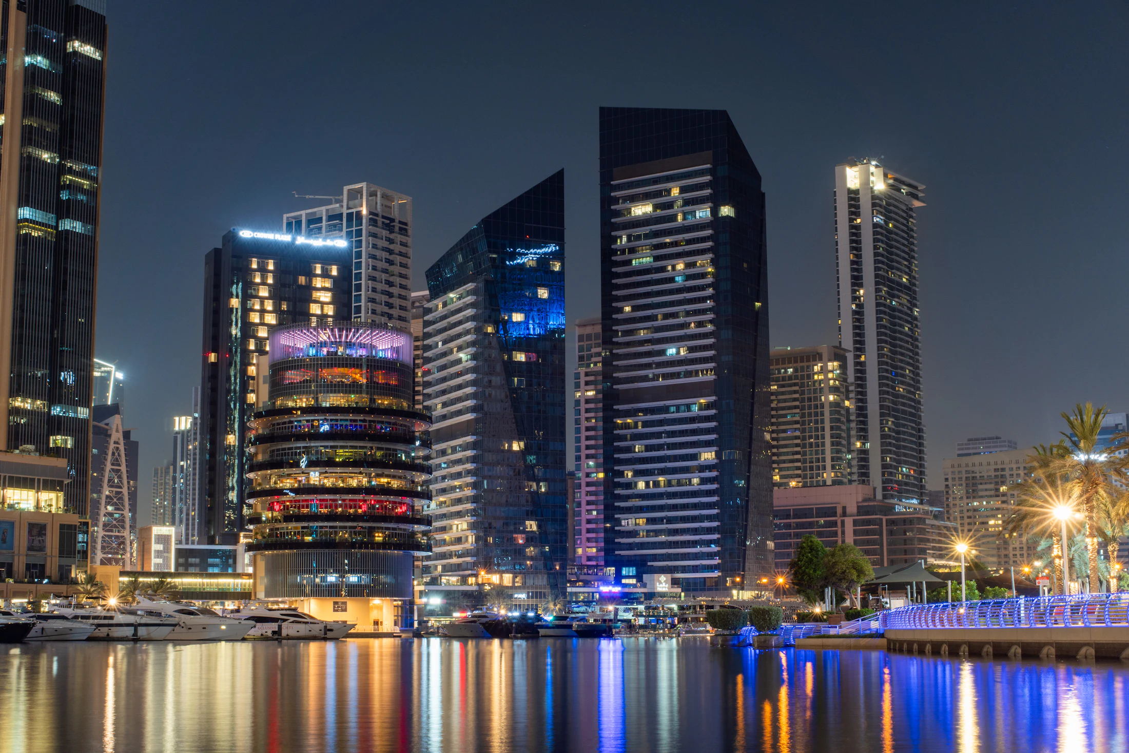 Dubai skyline at night