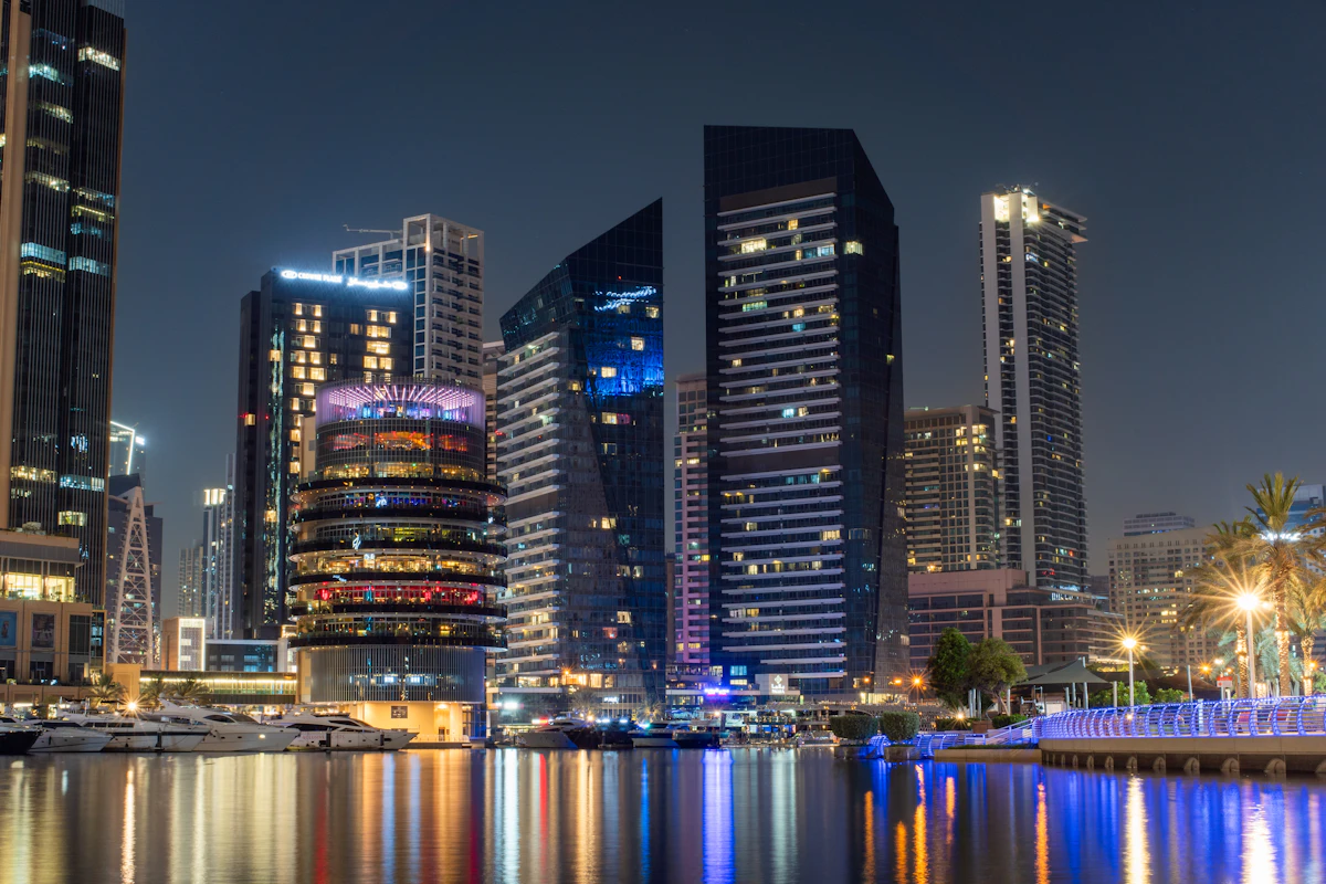 Dubai skyline at night