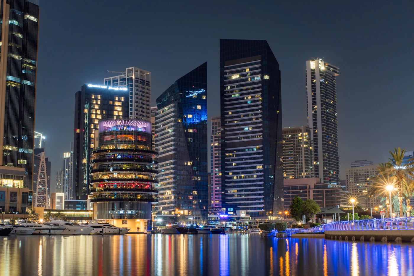 Dubai skyline at night