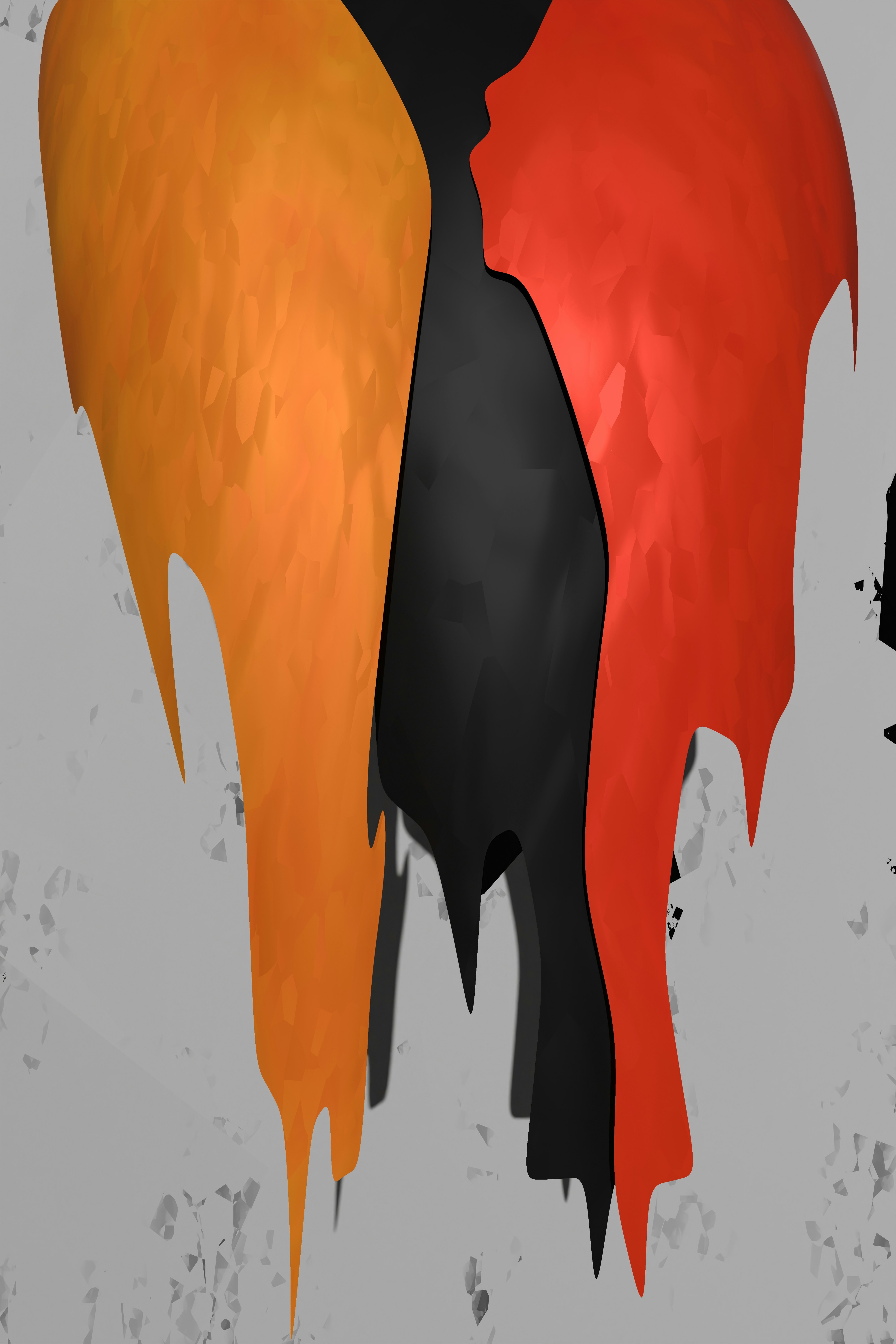 Abstract colorful paint streaks are dripping down.