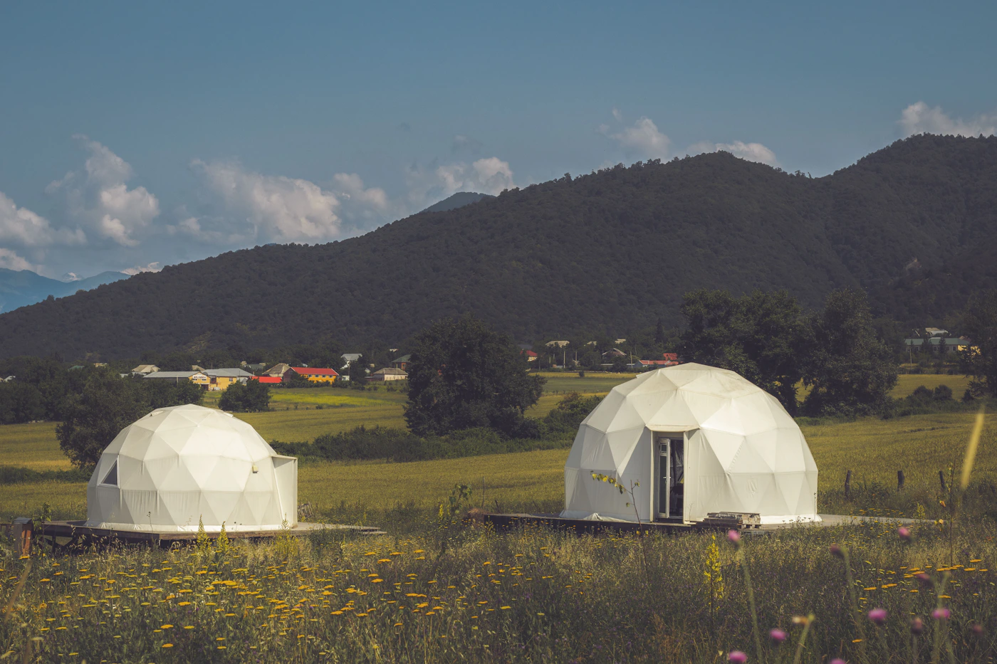 Green meadow and mountain glamping retreat in Gabala, Azerbaijan