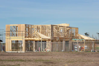 A house is under construction.