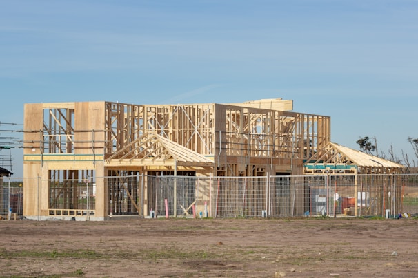 A house is under construction.