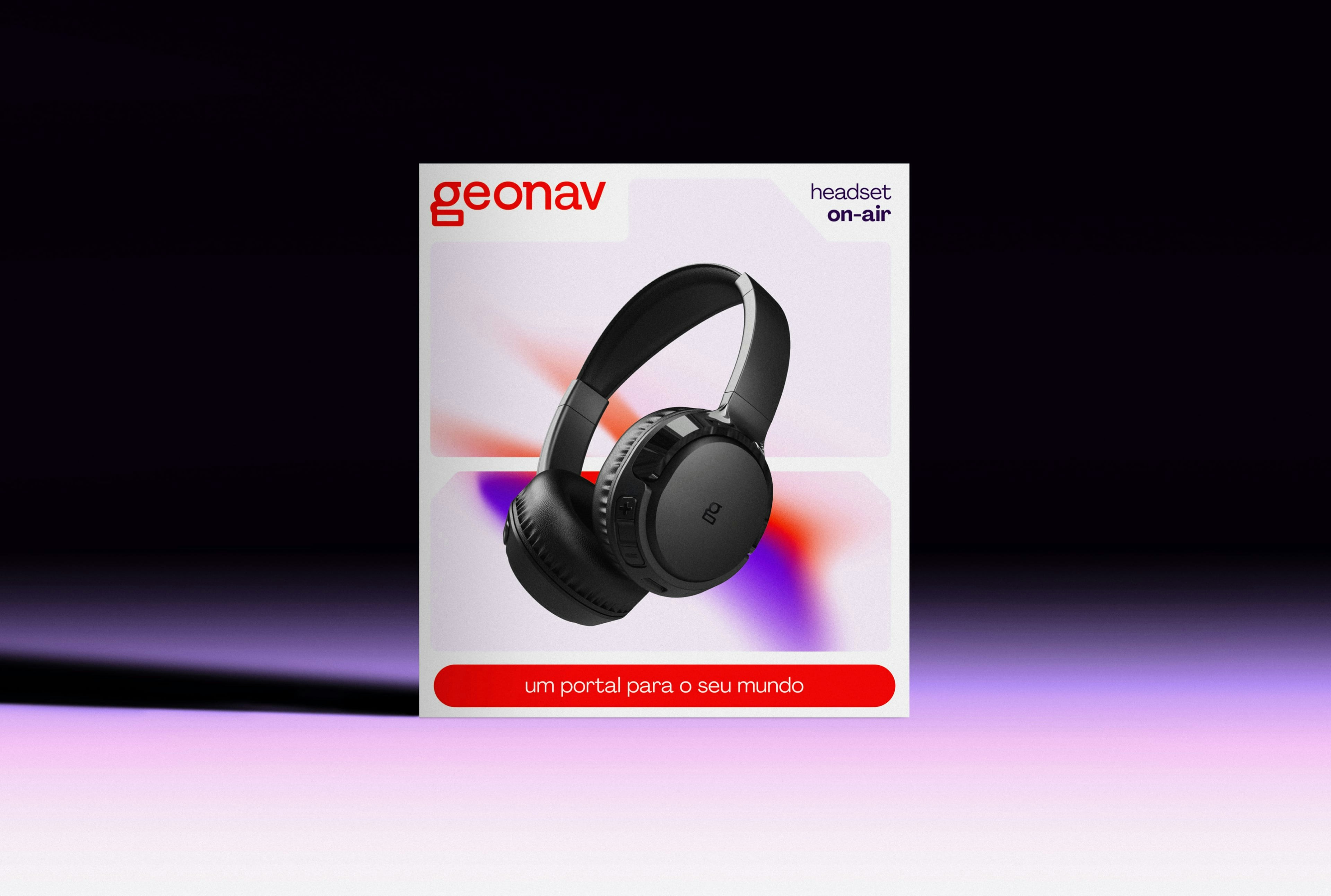 Headphones are featured on a product advertisement.