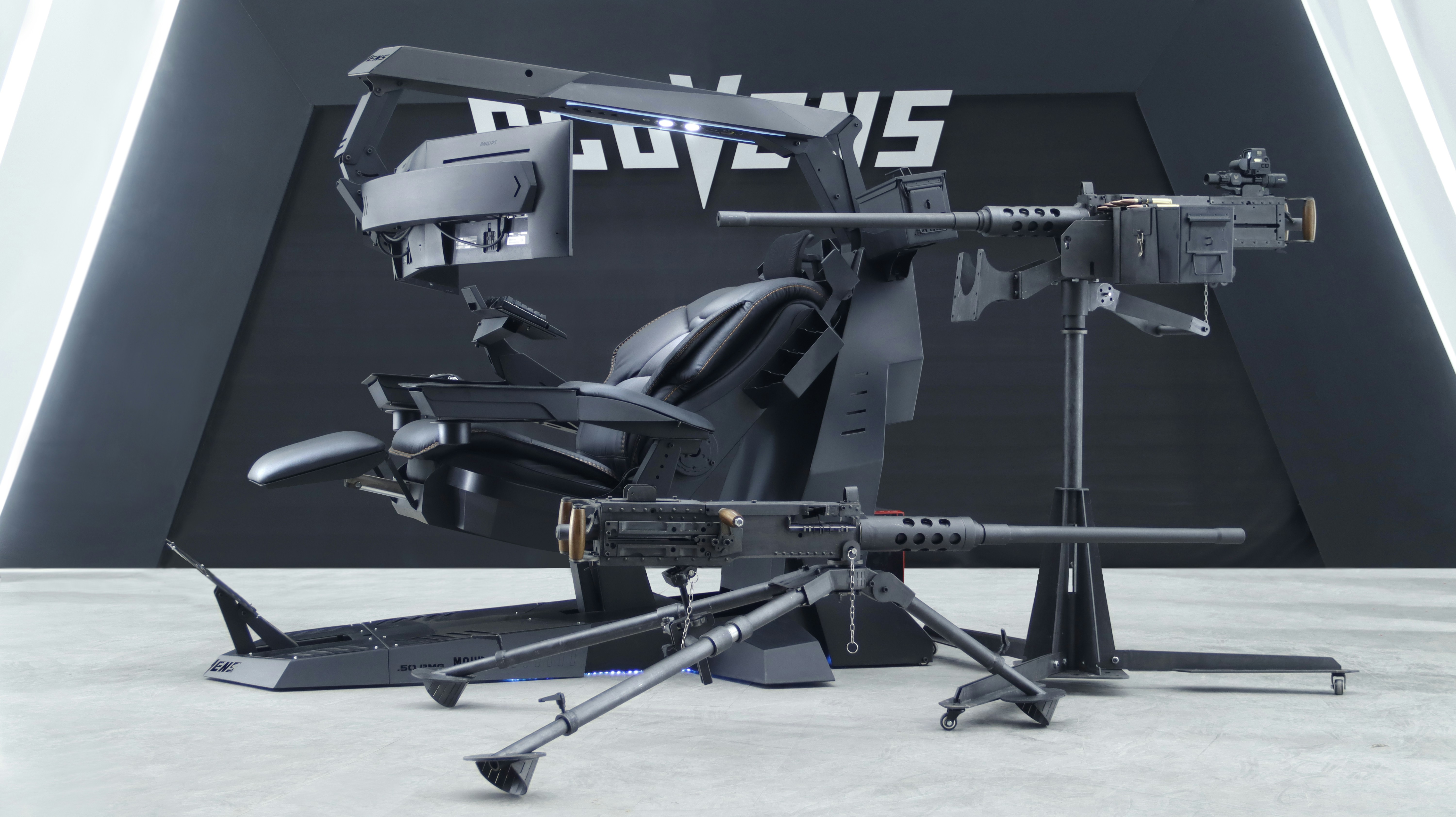 Weapons and a futuristic military device are displayed.