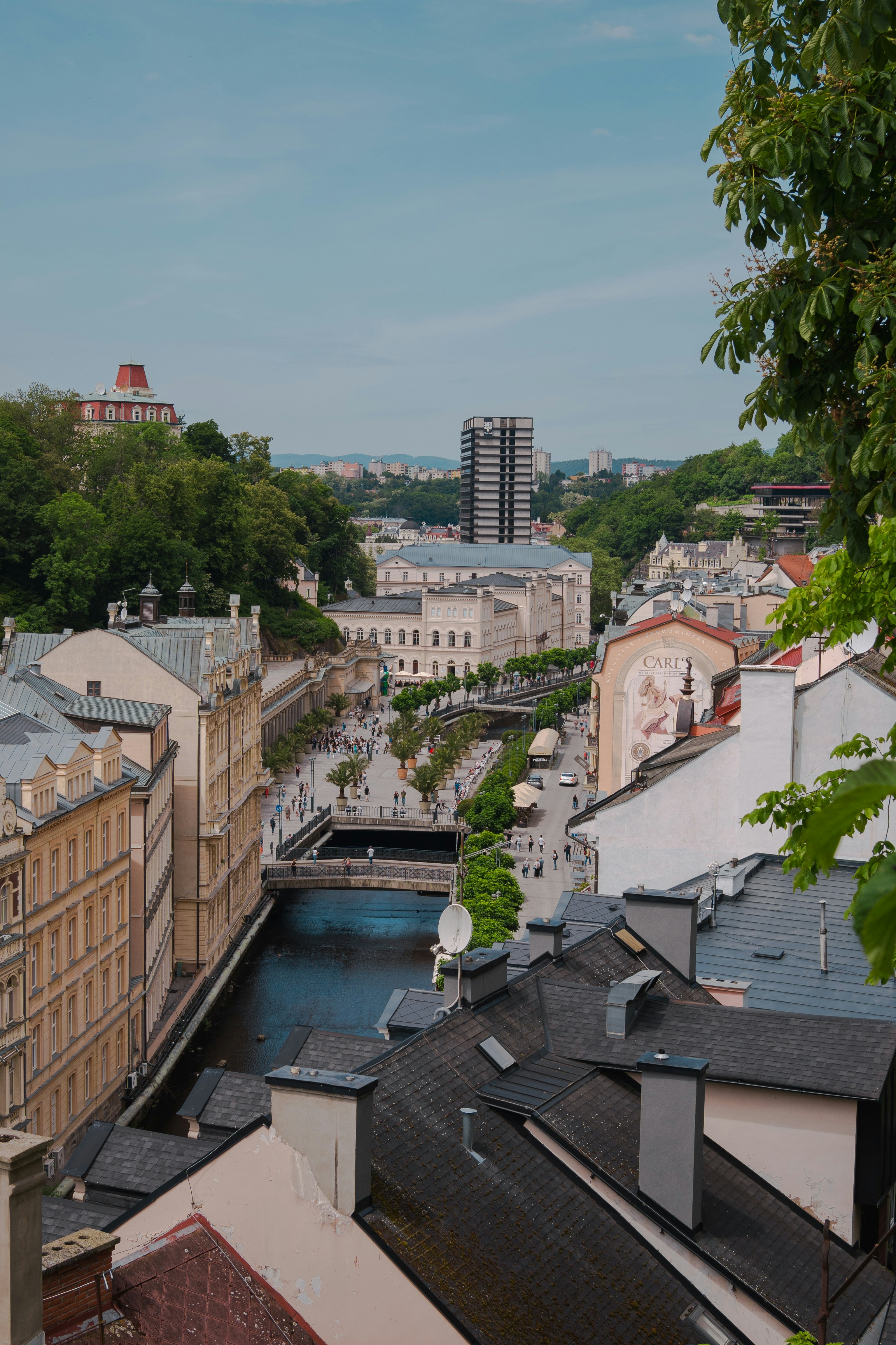 A scenic view of a european city.