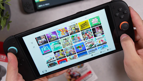 Someone is playing games on a nintendo switch