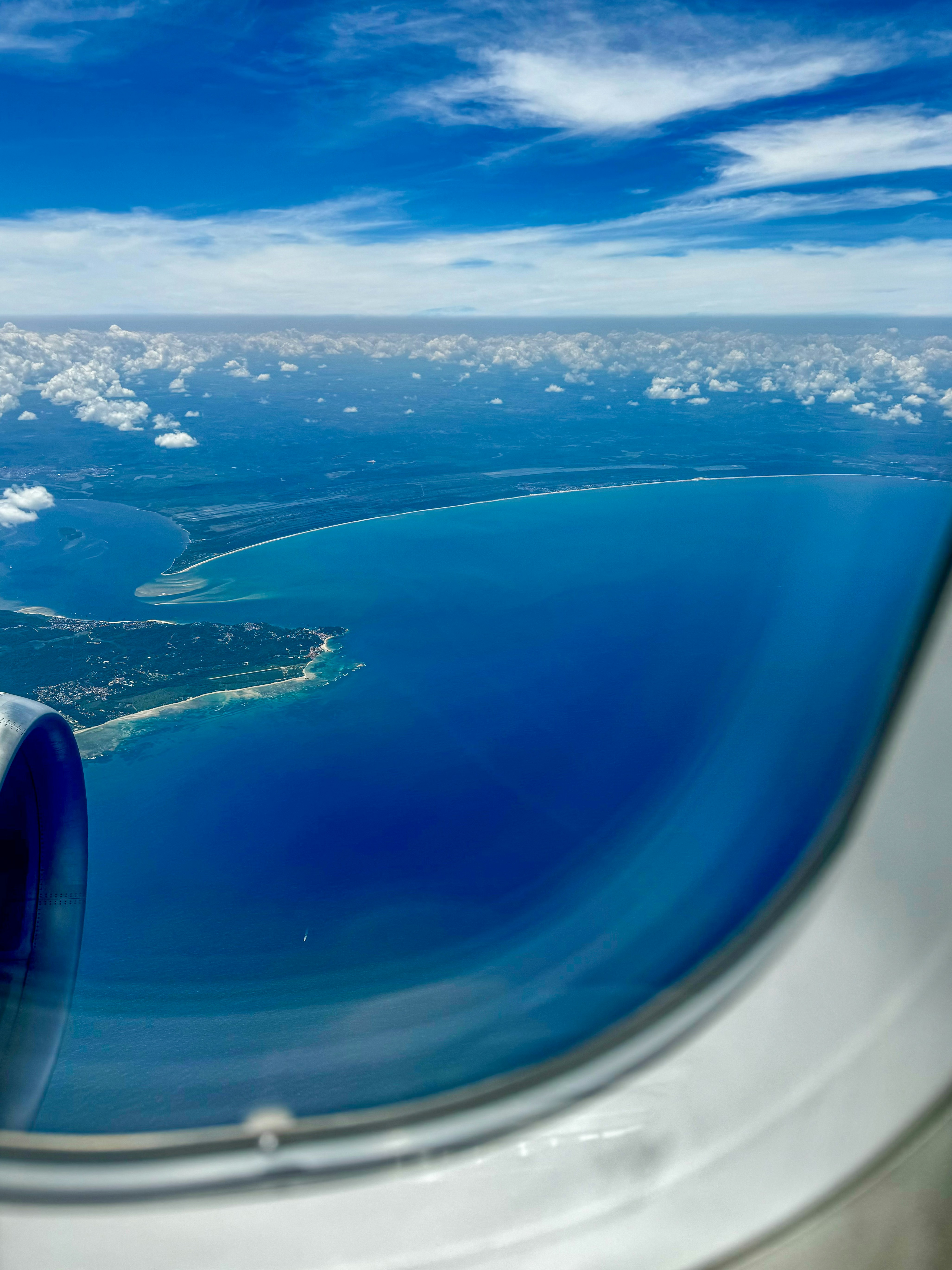 Salvador coast viewed from airplane.