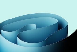 Blue paper curled into an abstract design.