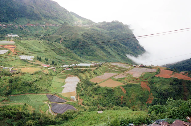 Terraced volcanic hills in Rwanda