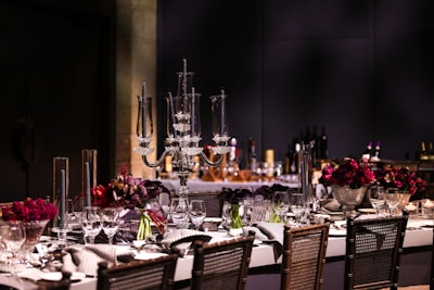 A beautiful table is set for a special event.