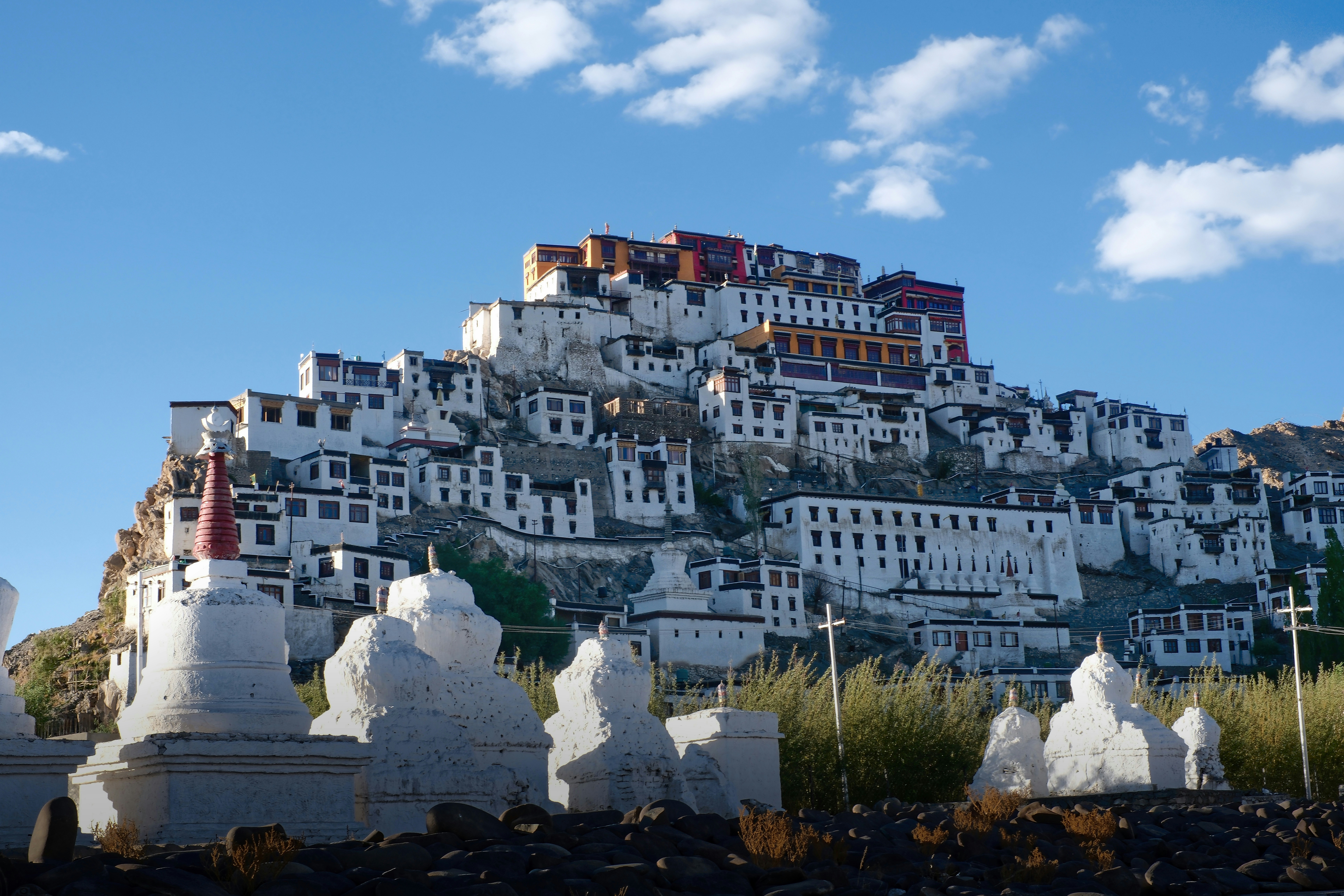 A monastery perched on a hilltop.