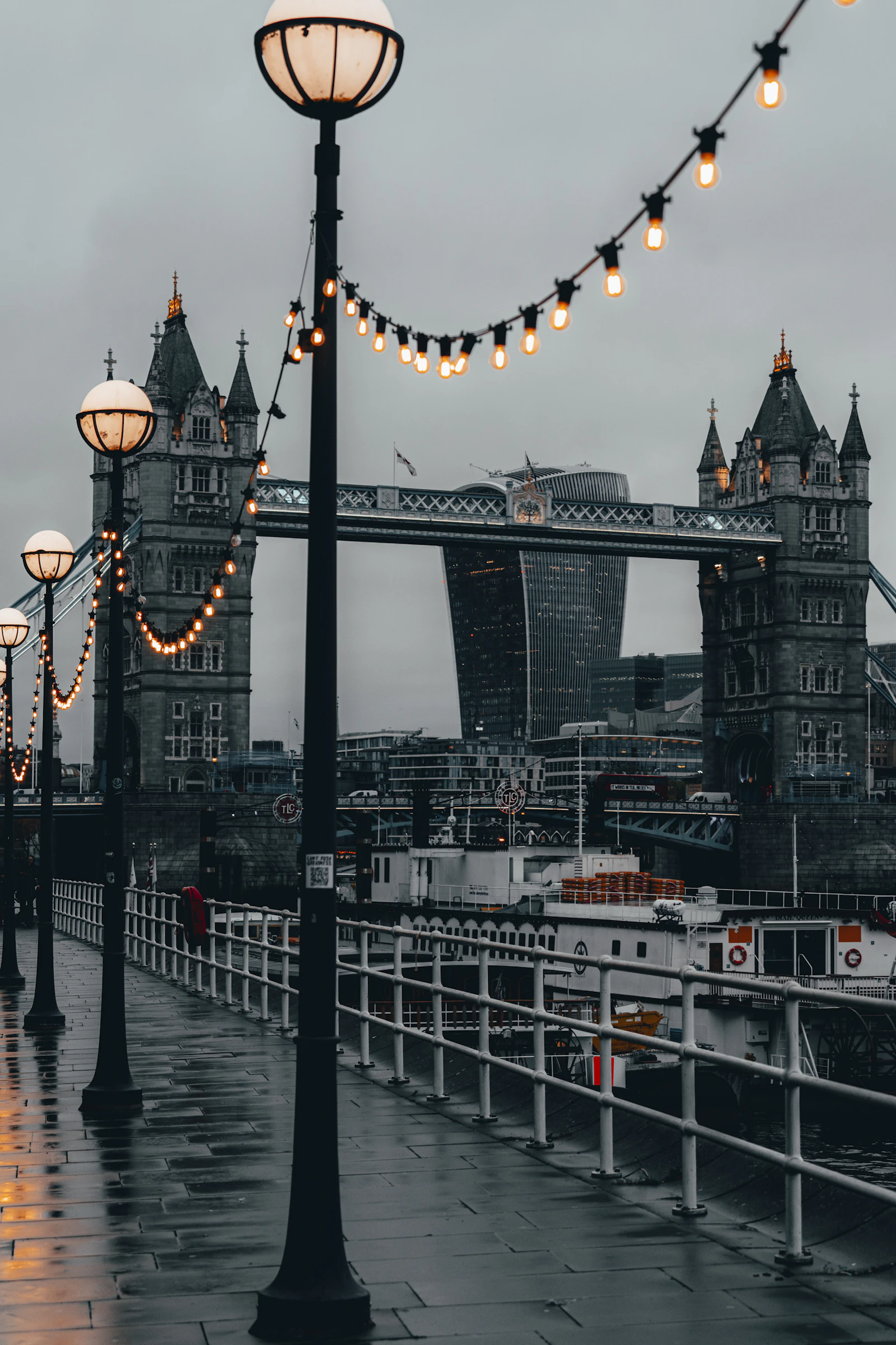 Tower Bridge London illuminated at dusk