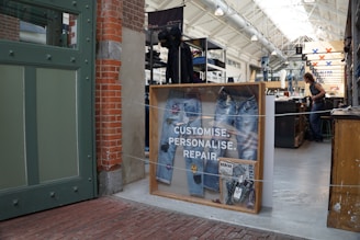 Jeans are customized, personalized, and repaired.