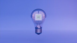 Artificial intelligence is represented by the lightbulb and brain.