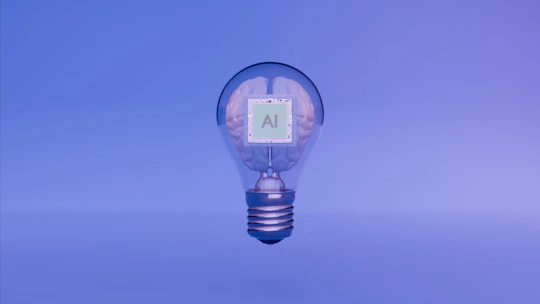 Artificial intelligence is represented by the lightbulb and brain